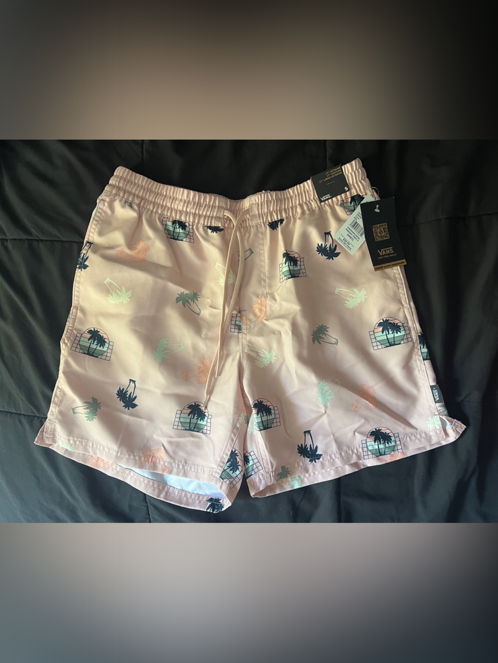 Vans Light Pink Palm & Sunset Print Swim Shorts